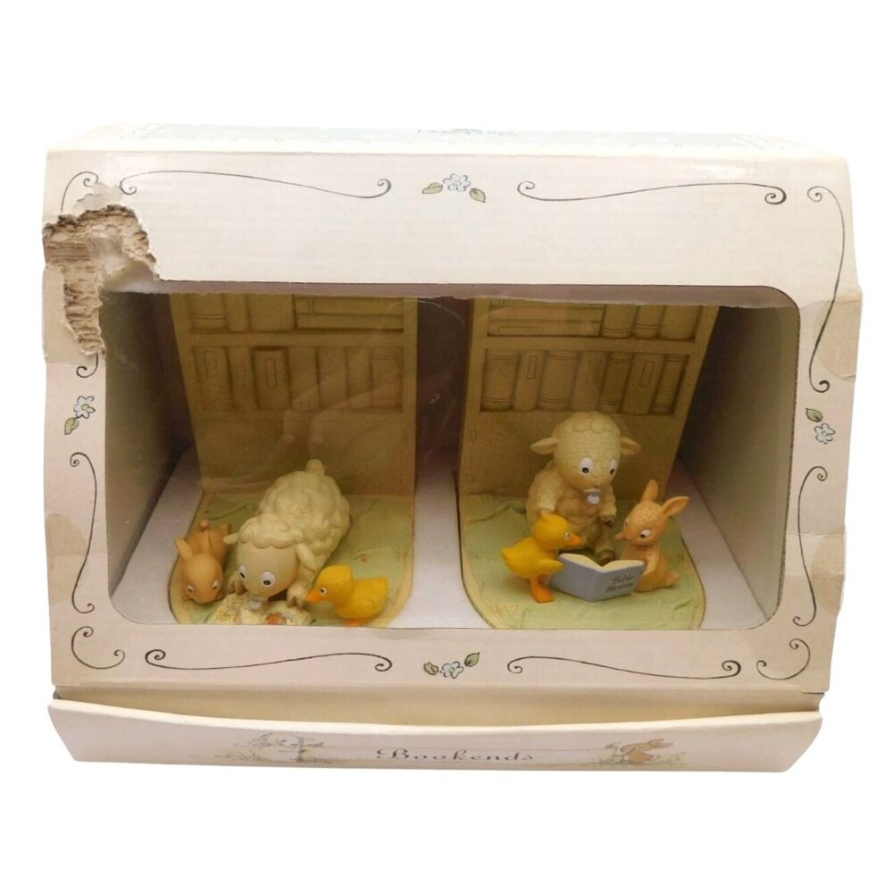 Dayspring Really Woolly Lamb Bookends in Original Box Christian Baby 2007